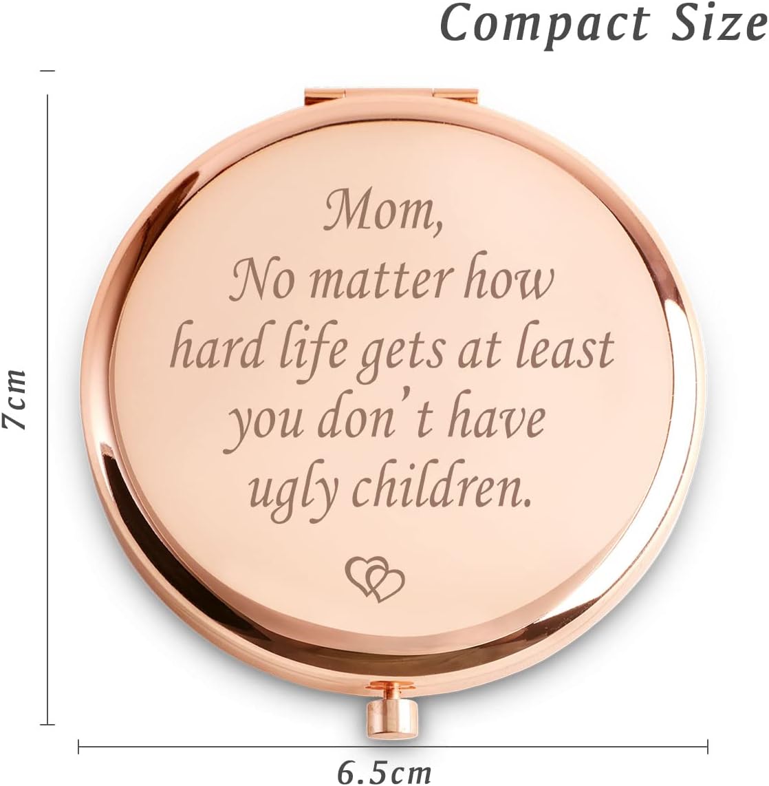 Mom Gifts from Daughter Son Children, Personalized Compact Mirrors, Funny f