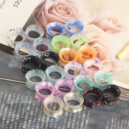 TIANCI FBYJS 24PCS Silicone Flexible Ear Tunnels  Gauges Plugs Stretchers Expander Double Flared  Flesh Tunnels Ear Piercing Jewelry
