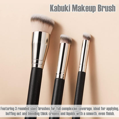 Rytrre Foundation Contour Brush for Liquid Makeup, Kabuki Brushes, Under Ey