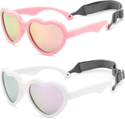 COASION Baby's First Sunglasses with Strap, Unbreakable Polarized
