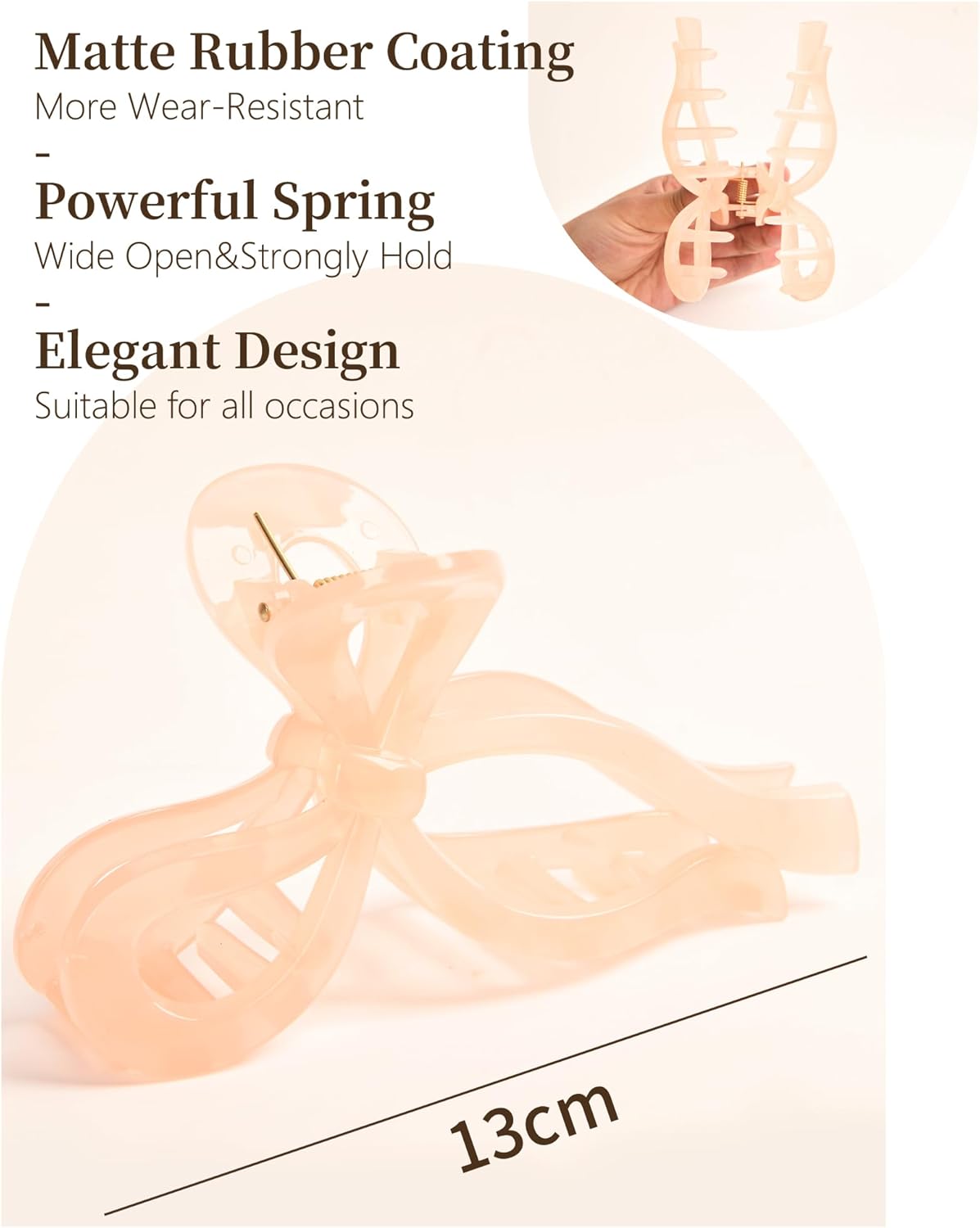 YANIBEST Elegant Bow Hair Claw Clips Stylish Large Hair Clips for