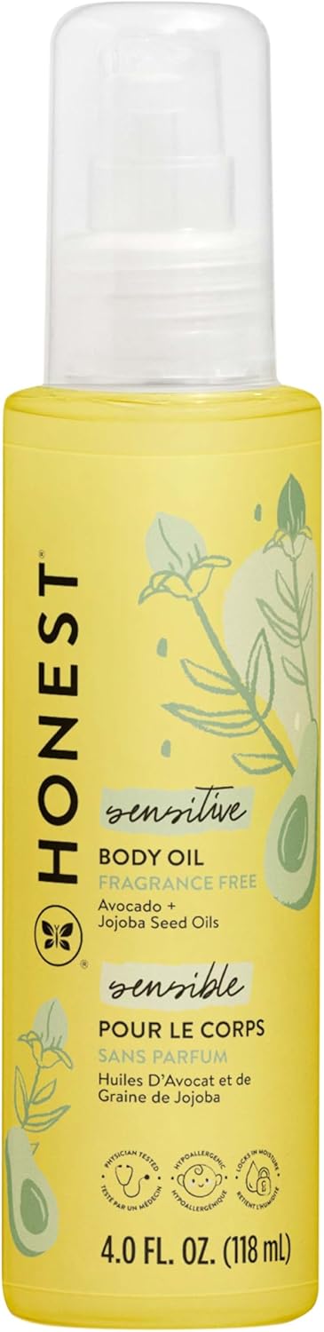 The Honest Company Organic Body Oil | Gentle for Baby | Fragrance Free, Pla