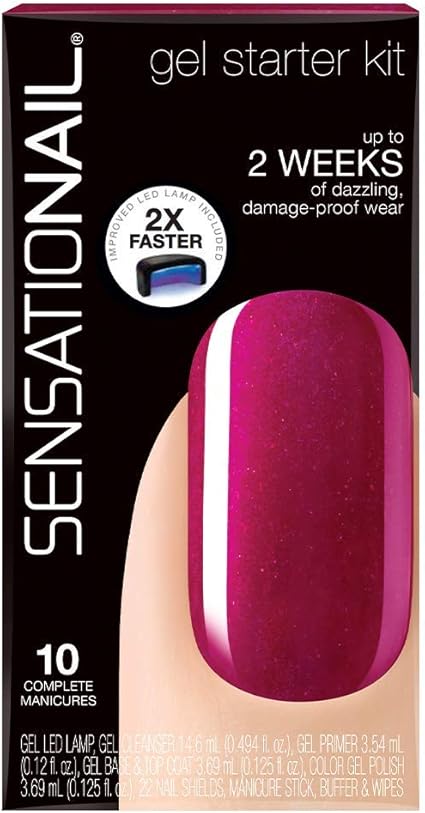 SensatioNail Gel Nail Polish Starter Kit, Raspberry Wine Red – At