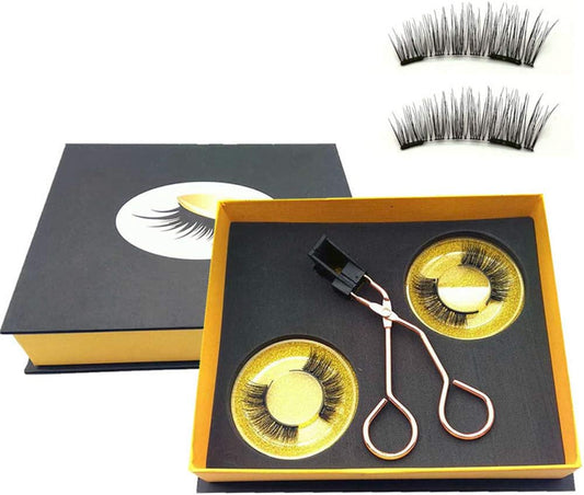 DIKAYI Magnetic Eyelash Kit, False Eyelash, Pair, Magnetic Synthetic Hair,