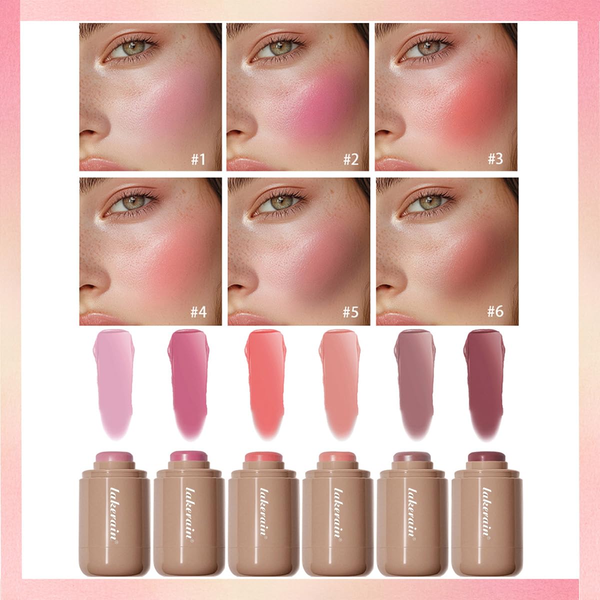 Cream Blush stick, Natural-Looking Matte Finish (#4 Neutal Peach, 1 PC)