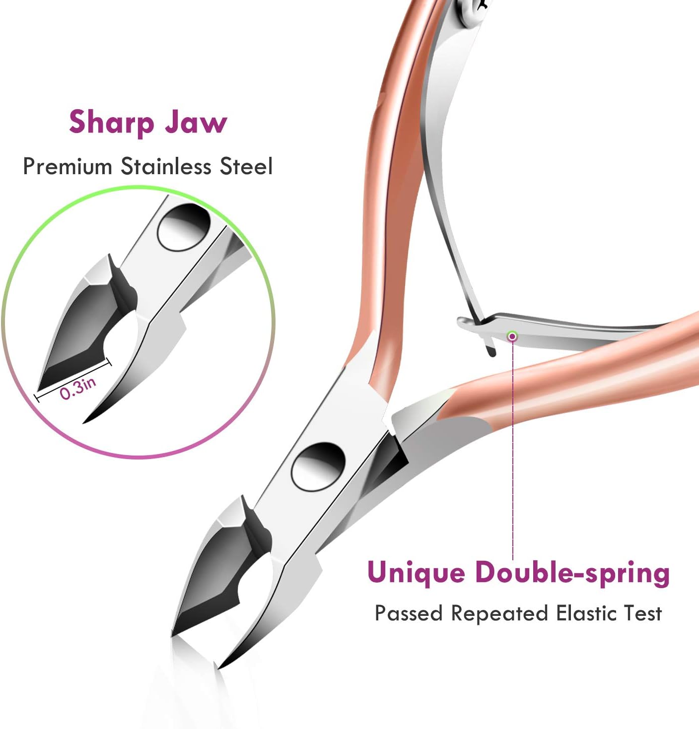 Cuticle Trimmer with Cuticle Pusher, XUNXMAS Cuticle Remover Cutter Nipper