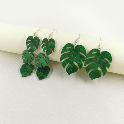 Leaf Earrings Green Earrings for Women Summer Earrings for Women Palm Tree