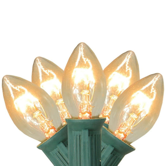 Northlight 25-Count Clear C7 Twinkle Christmas Light, 24ft Green