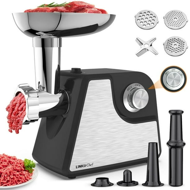 linkchef MG-4130-US 2 Adjustable Speed 2400W Max Electric Meat Grinders, Black