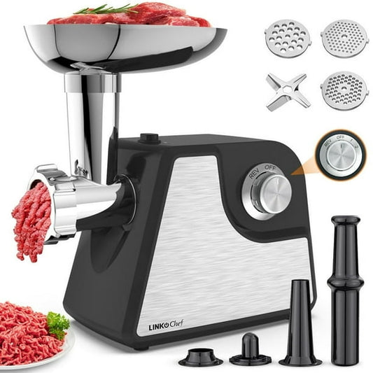 linkchef MG-4130-US 2 Adjustable Speed 2400W Max Electric Meat Grinders, Black
