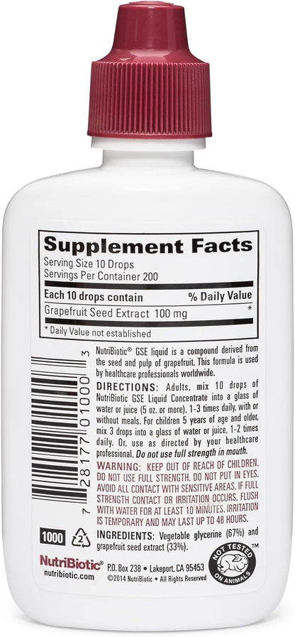 NutriBiotic – GSE, 2 Oz Liquid | The Original Grapefruit Seed Extract Premi