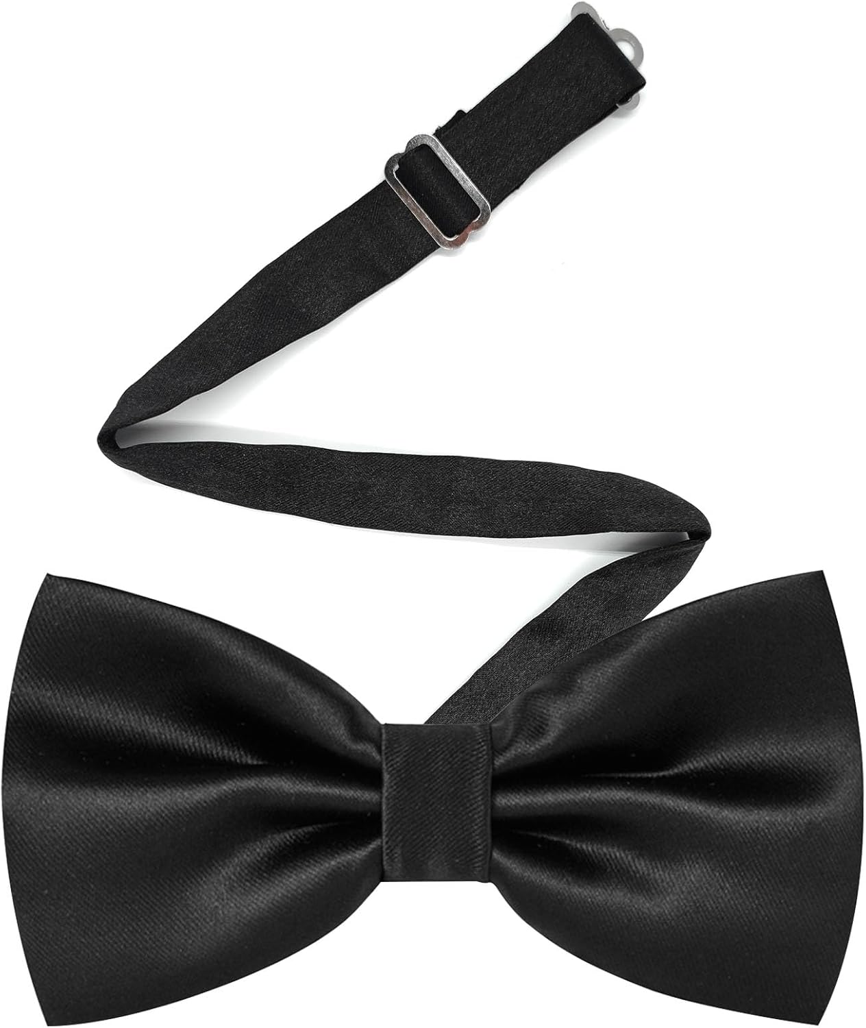 Qancekoo Adjustable Men Bowtie Solid Color Double Fold Pre-Tied Bow Tie for
