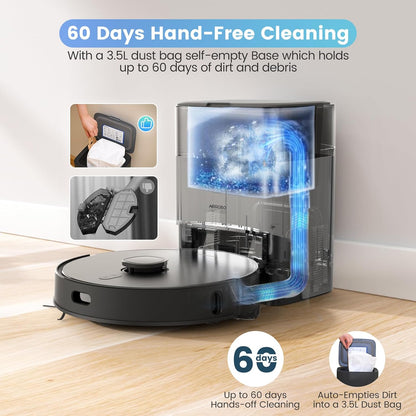 AIRROBO T20+ Robot Vacuum and Mop with Self-Emptying Base, APP/Vo