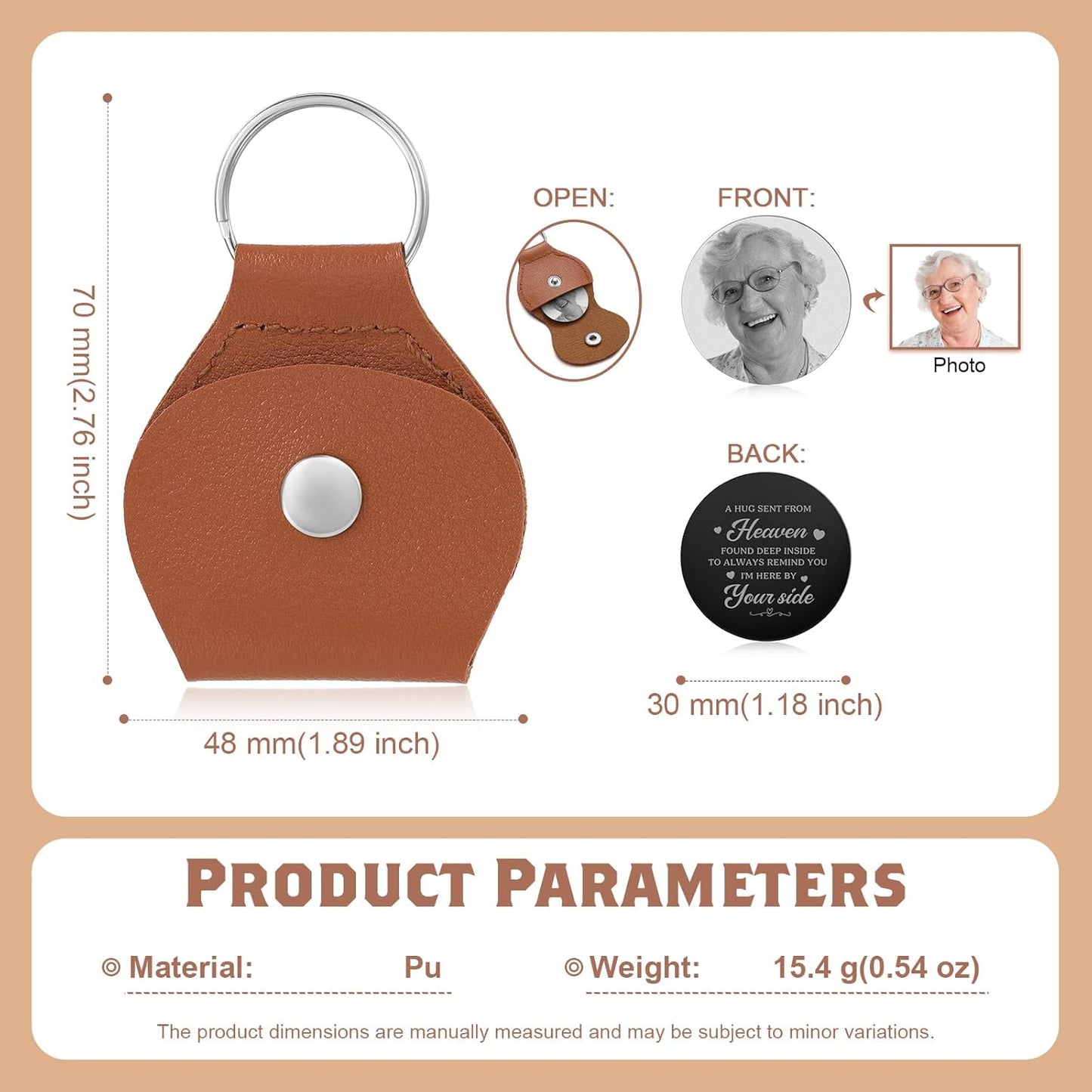 Personalized Memorial Keychain Engraved Pocket Token Sympathy Gif