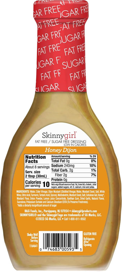 Skinnygirl Sugar Free Gluten Free Salad Dressing, Honey Dijon, 8 Ounce