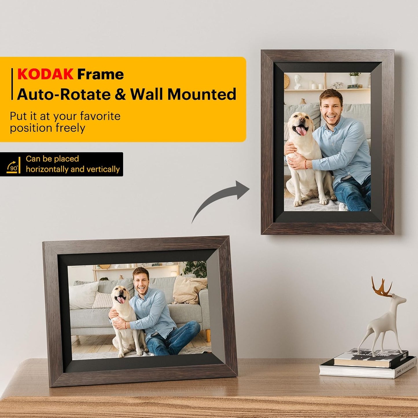 Kodak 1012w 10-inch Solid Wood WIFI Digital Picture Frame with 32