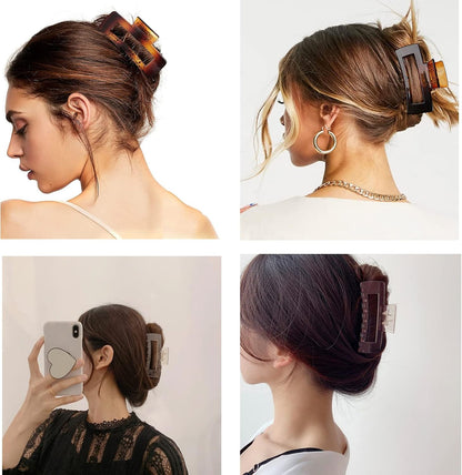 RZJZGZ 4PCS Hair Claw Clips for Women Large Claw Hair Clips for Thick Hair