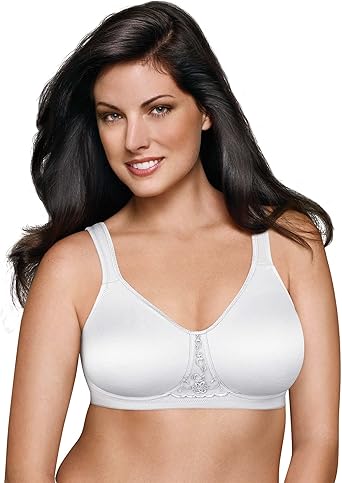 Exquisite Womens Plus-Size Microfibre Wirefree Bra, 46D White Made Of 70% Nylon