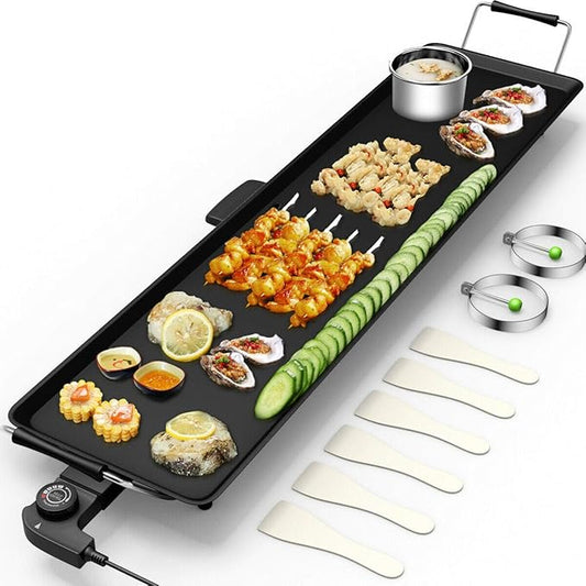 Buakaew Electric Teppanyaki Table Top Grill Griddle BBQ Barbecue Nonstick Camping New