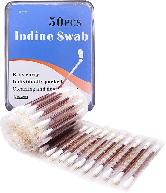 50 Disposable Iodophor Swabs Outdoor Supplies Medical Iodine Indi