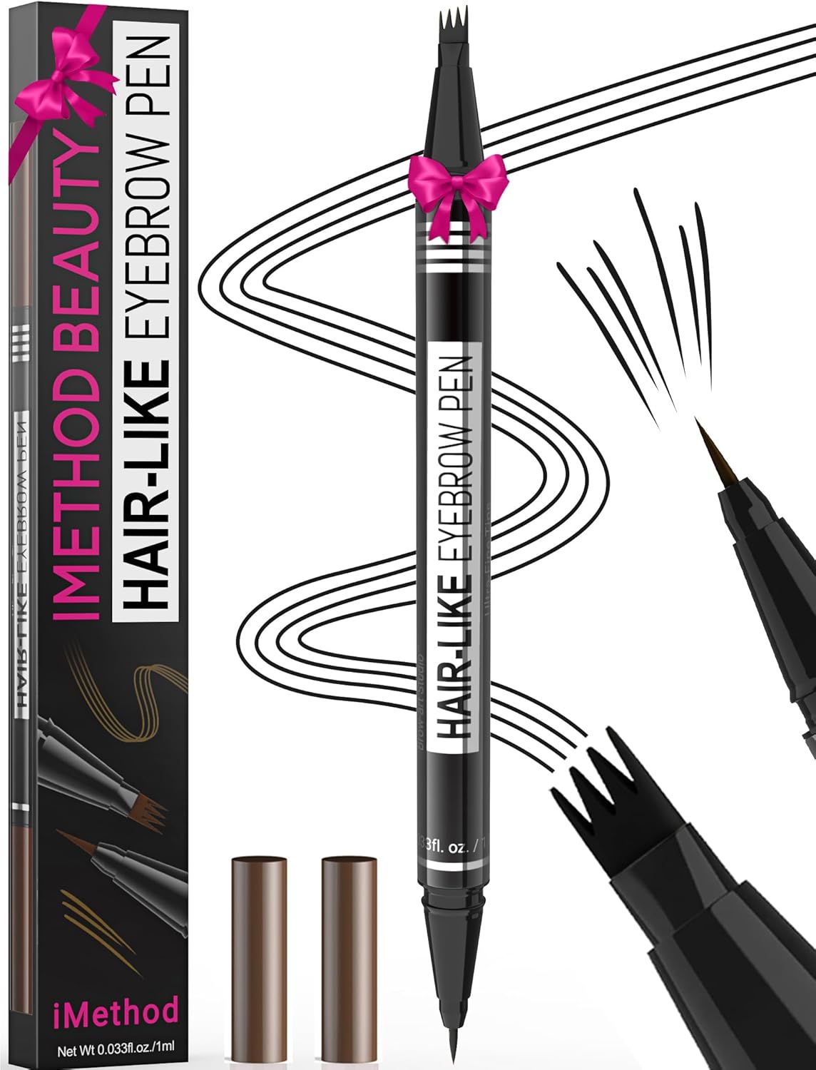 iMethod Microblading Eyebrow Pen - Eyebrow Pencil Magical 2-in-1 Dual-Ended