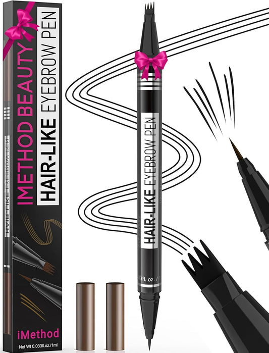 iMethod Microblading Eyebrow Pen - Eyebrow Pencil Magical 2-in-1 Dual-Ended