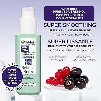 Garnier 83370772 Green Labs Retinol-Berry Super Smoothing Hydrati