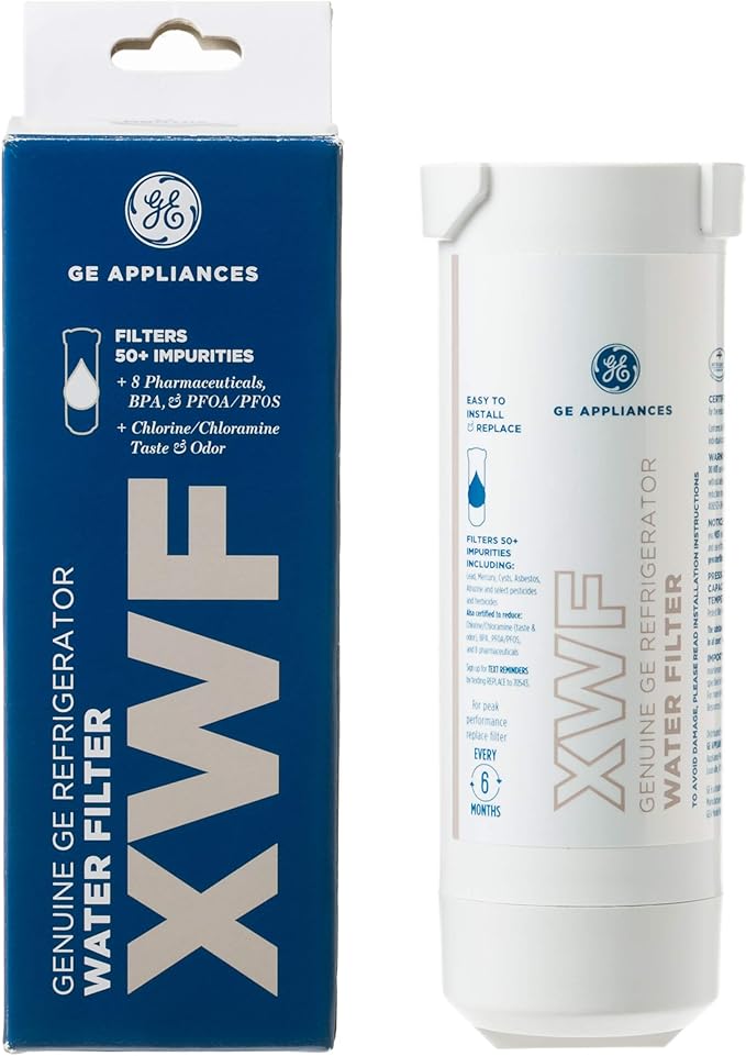 GE XWF Refrigerator Water Filter | Certified to Reduce Lead, Sulfer, and 50+ Other Impurities | Replace Every 6 Months for Best Results | Pack of 1 C9101-00138