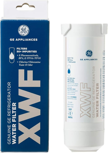 GE XWF Refrigerator Water Filter | Certified to Reduce Lead, Sulfer, and 50+ Other Impurities | Replace Every 6 Months for Best Results | Pack of 1 C9101-00138