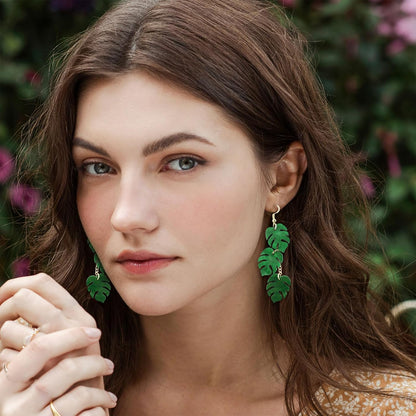 Leaf Earrings Green Earrings for Women Summer Earrings for Women Palm Tree