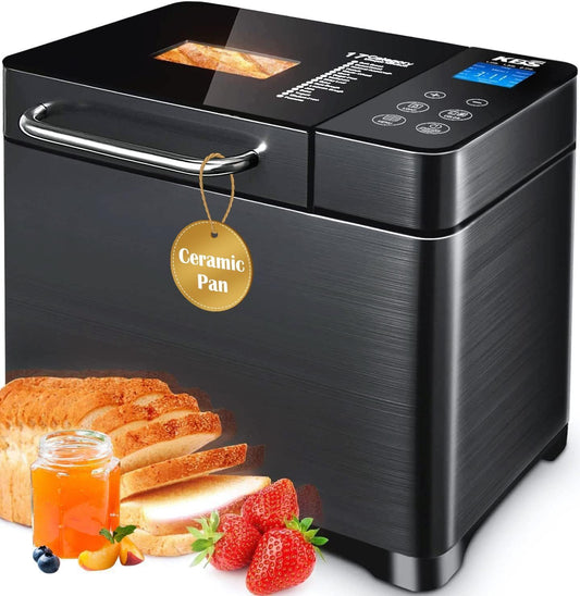 KBS MBF-013 17-In-1 Bread Maker Machine Fully Automatic with 2LB Capacity 3 Loaf Sizes