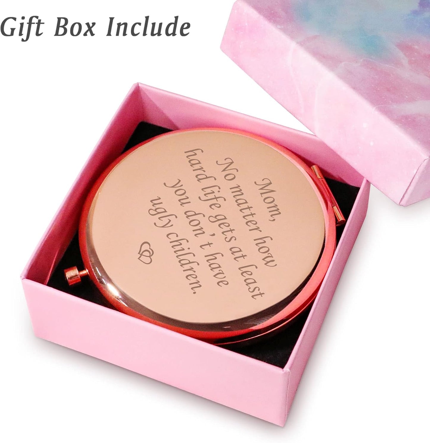 Mom Gifts from Daughter Son Children, Personalized Compact Mirrors, Funny f