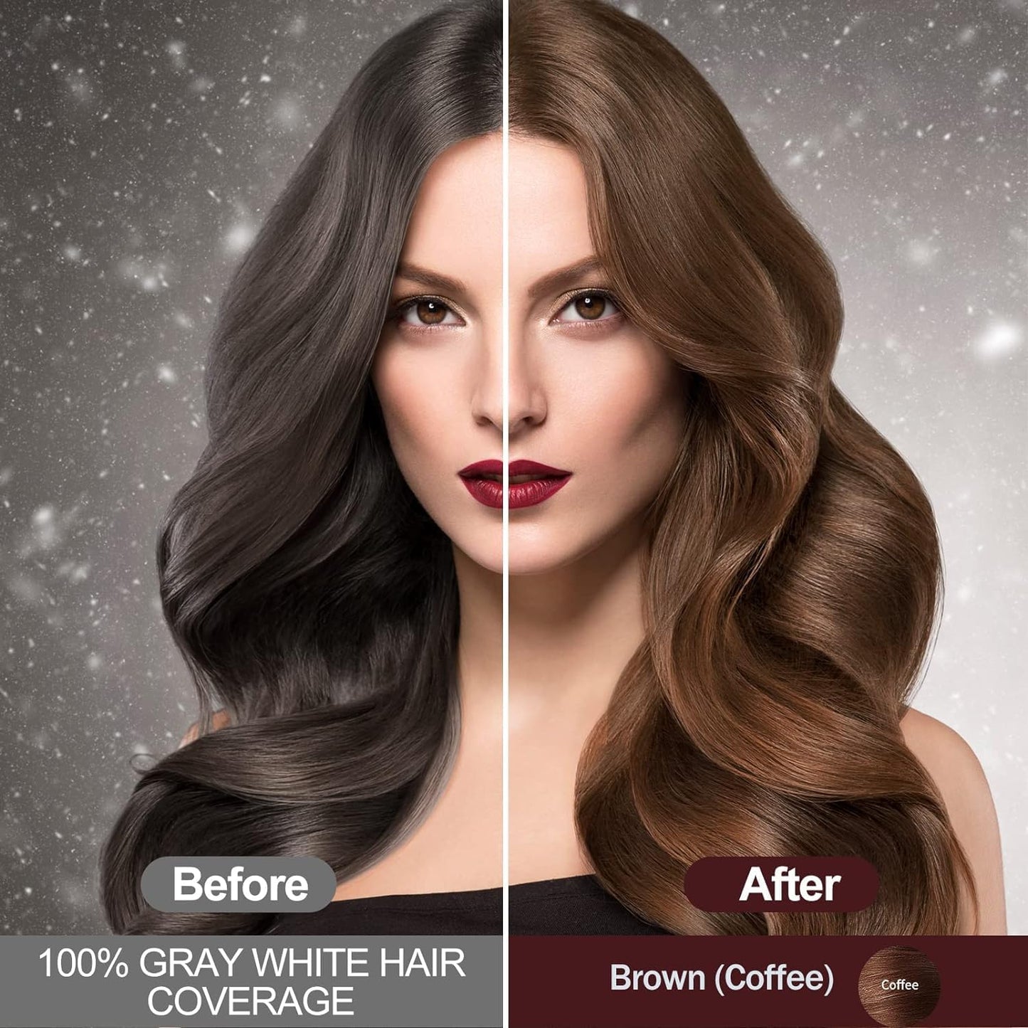RILSIC Dark Brown Hair Dye Shampoo 3 IN 1, Instant Hair Color Sha