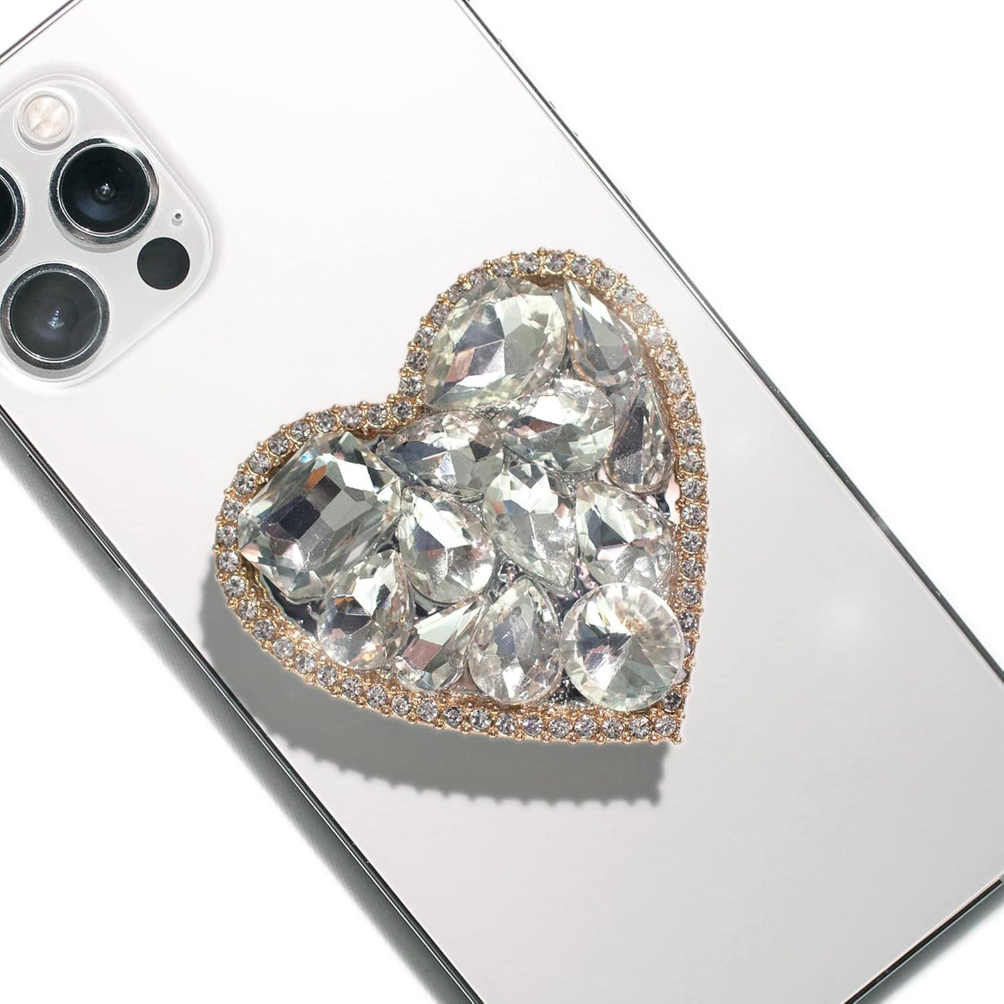 COMMONKUNST Cubic Diamond Bling Bling Cute Heart Shape Collapsible Expandab