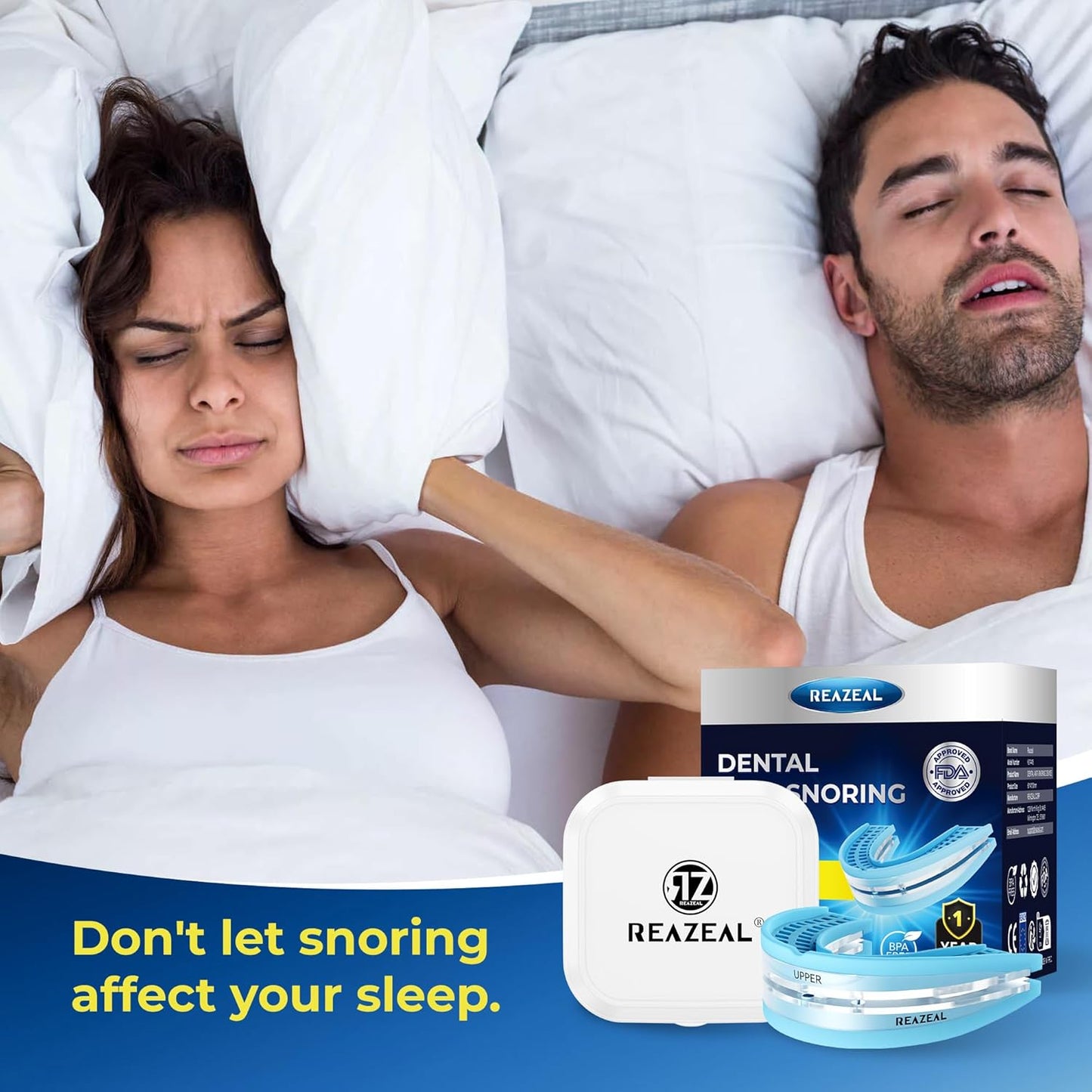 Anti-Snoring Mouthpiece for Quiet Sleep: Adjustable Anti-Snoring