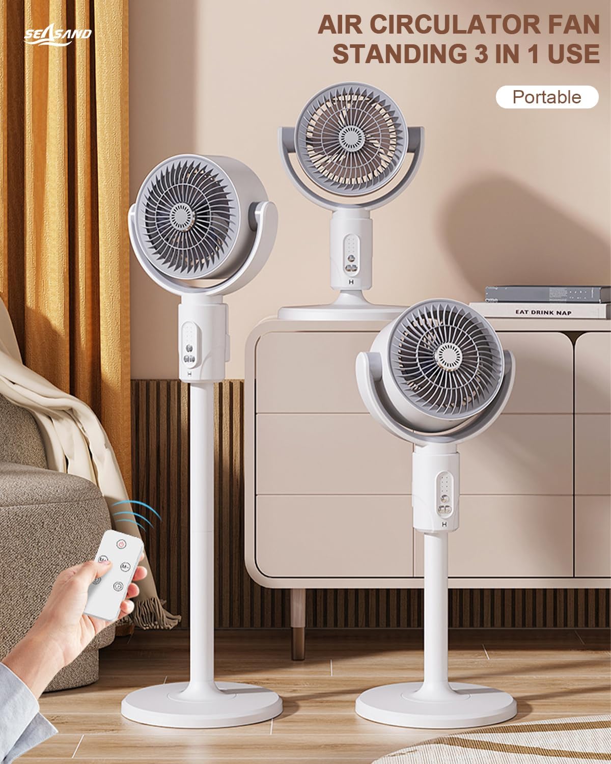 Air Circulator Fan, 5 Speeds, With Remote Control, Height Adjusta