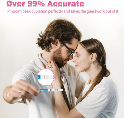HEAL-CHECK 25 Pack Ovulation Test Strips with Urine Cups, Bulk Ovulation Pr