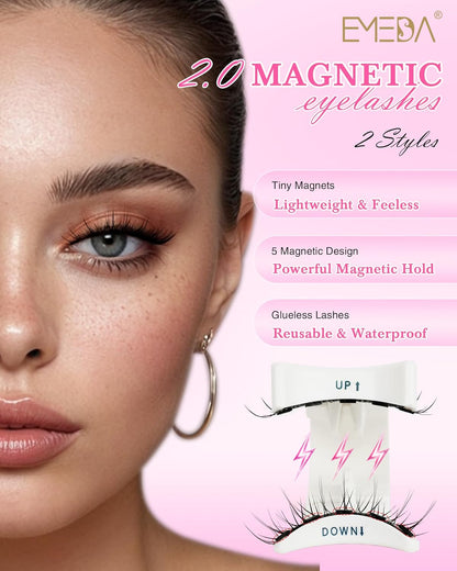 Magnetic Eyelashes Manga Lashes Natural Look, Easy To Wear And Remover, 2 P