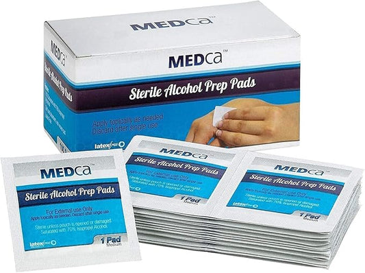 MEDca Alcohol Prep Pads, 2-Ply, Box of 400