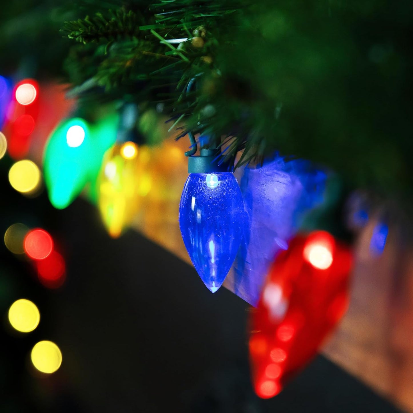 Northlight 25ct Multi-Color LED C9 Christmas Lights, 16ft Green Wire