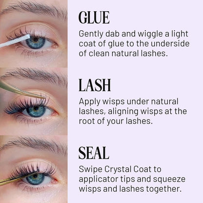 Lilac St - Lock-It-Bond (Clear) - Beginner Lash Cluster Glue - Precise Brush Tip Applicator - Strong Hold & Easy Removal - Waterproof - Sensitive Eyes Safe - Cruelty Free, Vegan, Women Founded