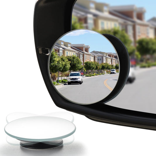 LivTee Blind Spot Mirror, 2" Round HD Glass Frameless Convex Rear