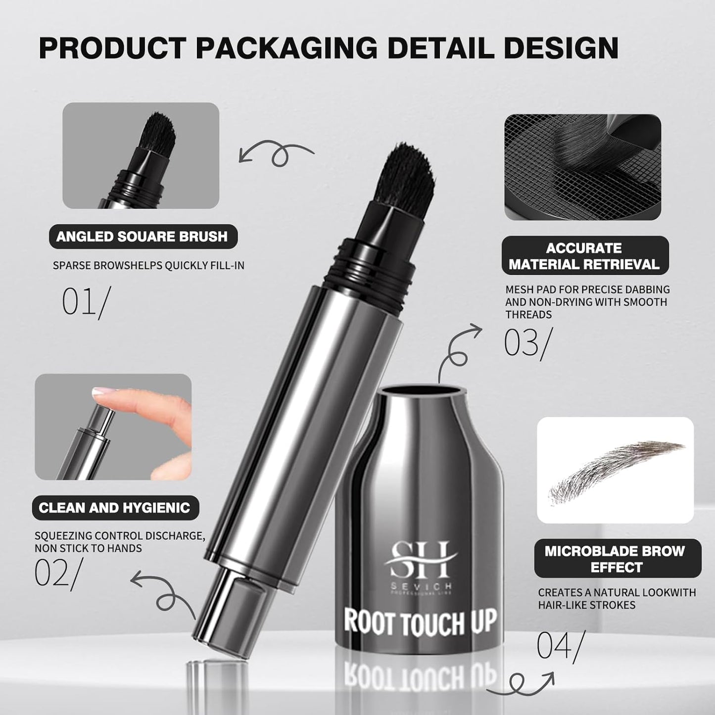 Sevich Hairline Powder & Brush 2 in 1, Instantly Conceals Hair Loss, All-in
