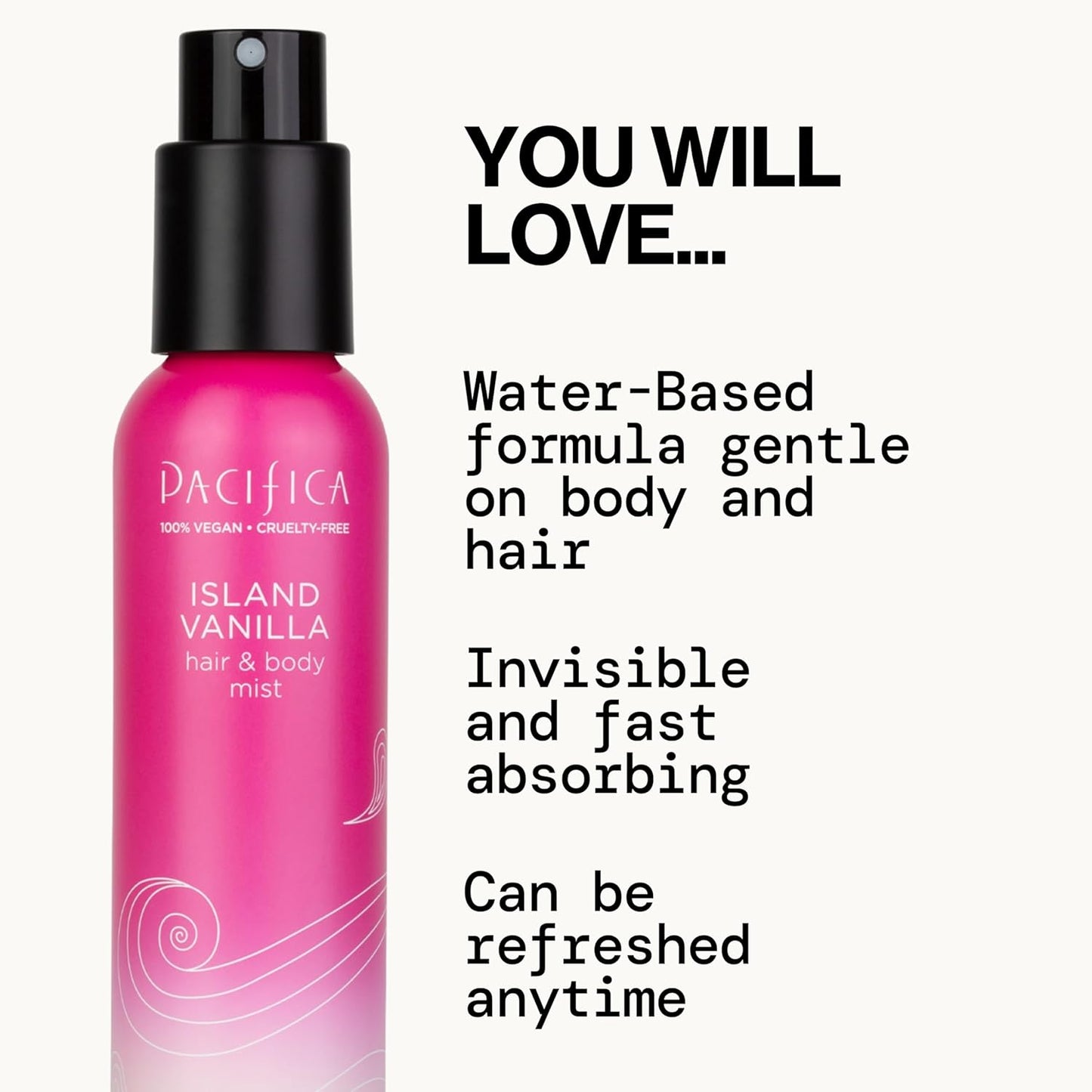 Pacifica Hair Mist Perfume & Full Body Spray for Women - Island Vanilla Bod