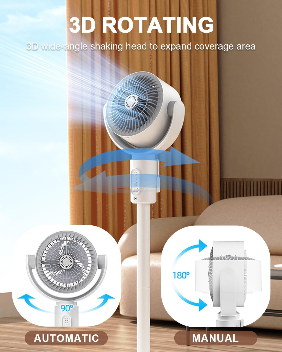 Air Circulator Fan, 5 Speeds, With Remote Control, Height Adjusta