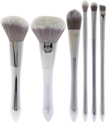Rude Cosmetics Silver Bullet Makeup Brush Kit Beretta Powder Brush, Glock B