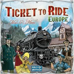 Ticket to Ride : Europe - A Board Game by Days of Wonder 2-5 Players - Board Games for Family 30-60 Minutes of Gameplay Games for Family Game Night for Kids and Adults Ages 8 Plus English Version