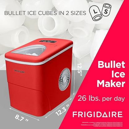 Frigidaire EFIC108-RED Compact Ice Maker Red 14.9inx14.8inx11.2in