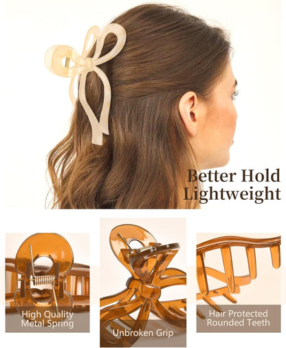 YANIBEST Elegant Bow Hair Claw Clips Stylish Large Hair Clips for