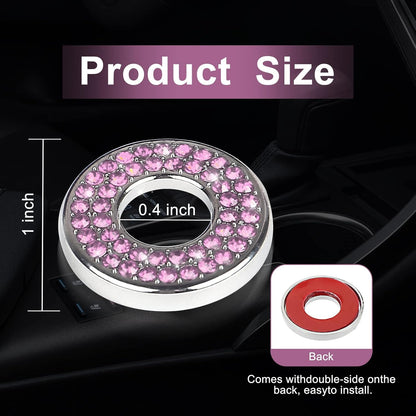 Sodcay 4 Pack Bling Car Inner Door Lock Covers, Rhinestones Pull